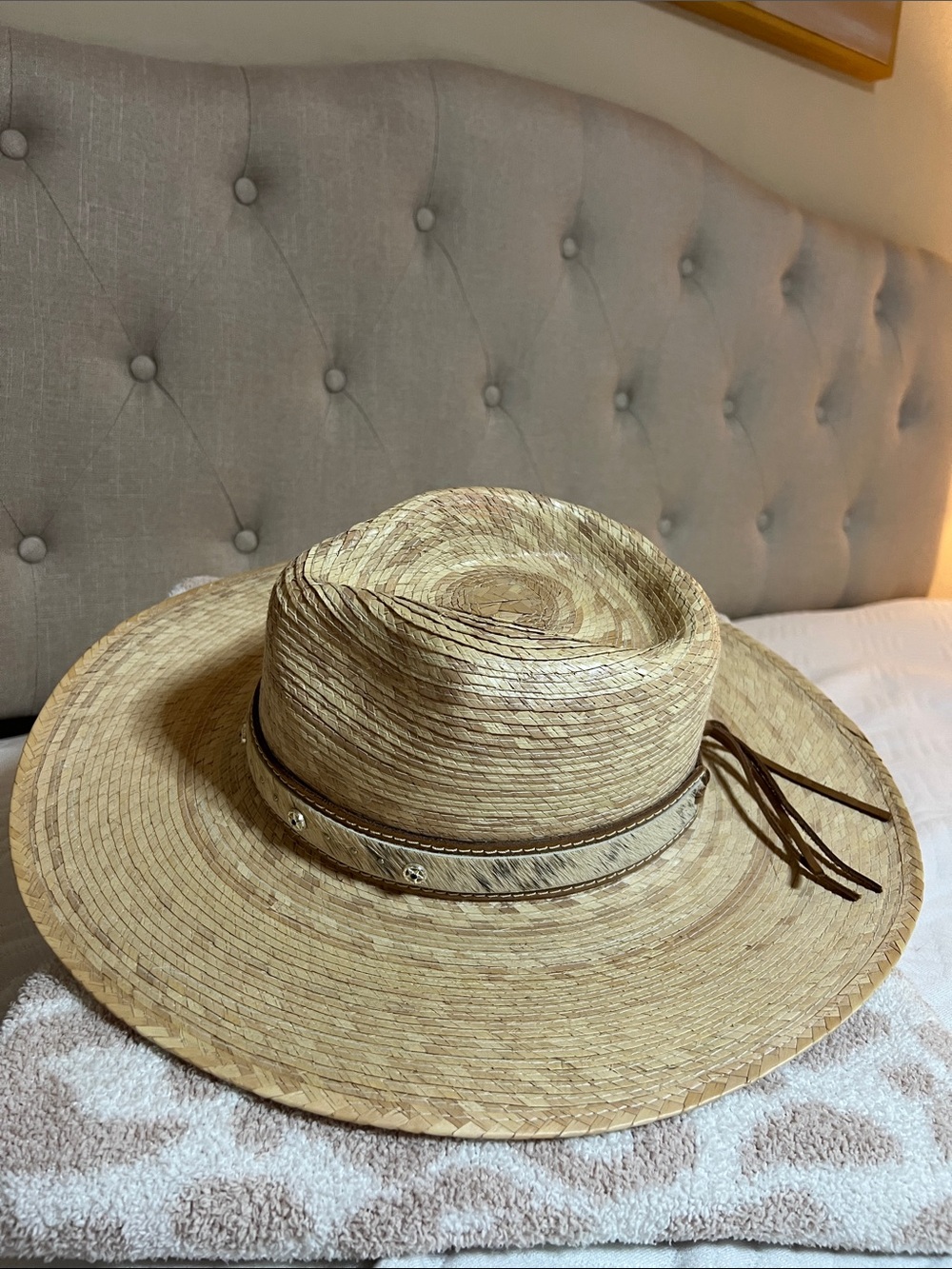 Scala Handmade 100% Palm Straw Rancher Hat | One Size | Western Boho
